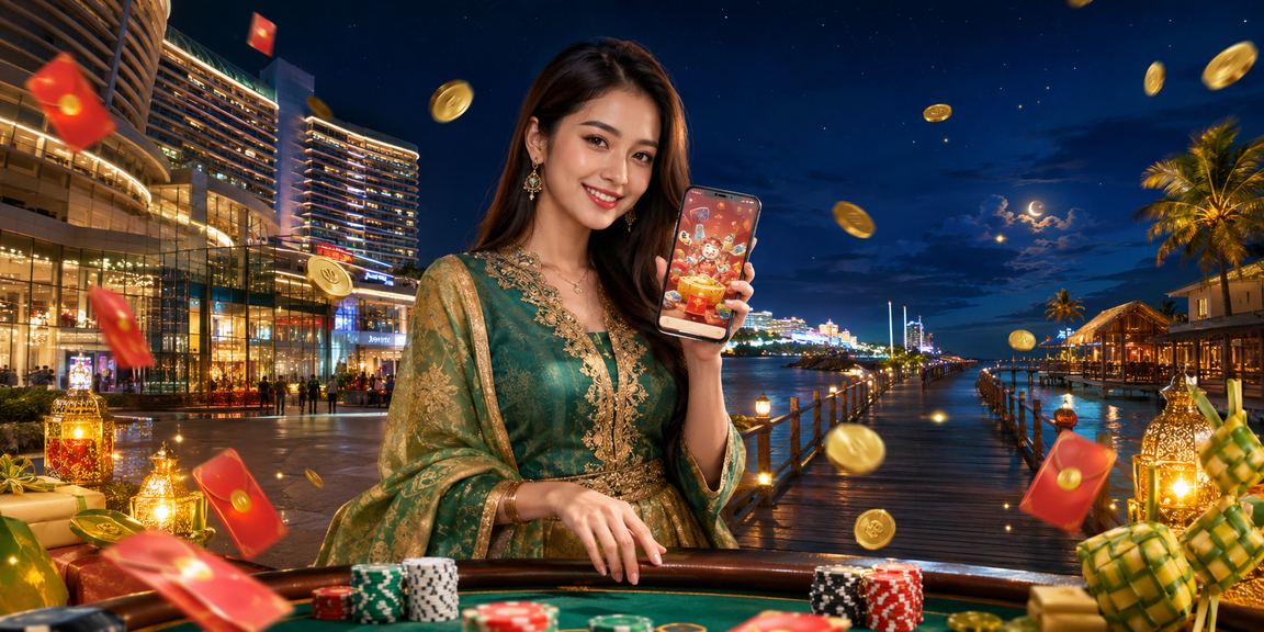 Suasana perayaan kasino wow88 di Genting Highlands dengan tema Hari Raya dan bonus istimewa